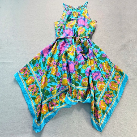 Anthropologie Lilka Dinan Dress Womens Small Halter Handkerchief Floral Summer - Picture 2 of 11